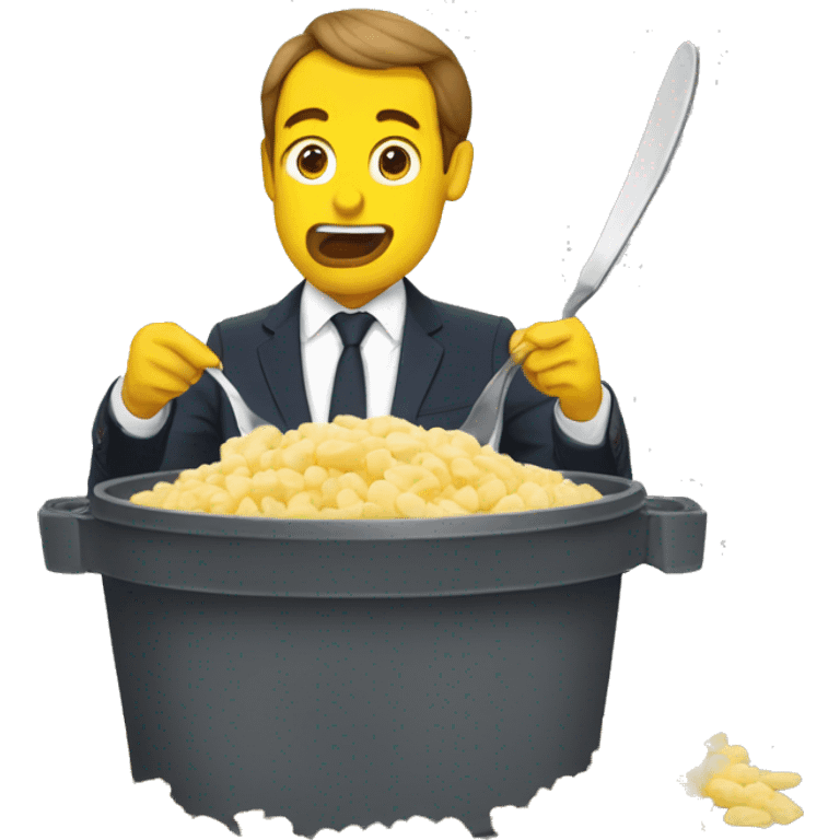 Macron qui mange des pate emoji