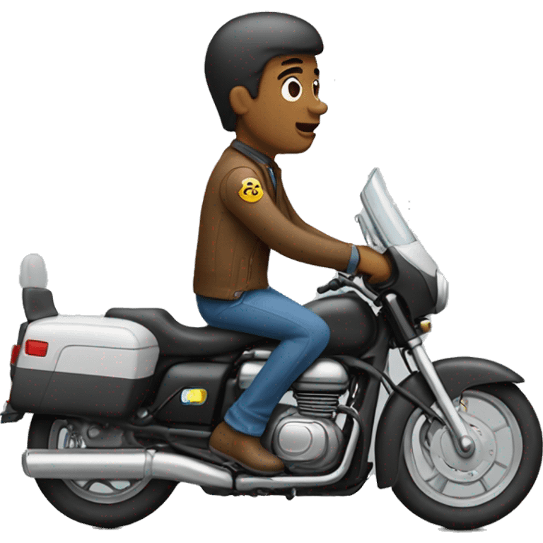 Un homme sur une moto emoji