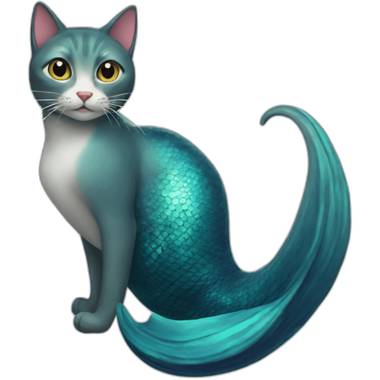 cat with a mermaid tail emoji