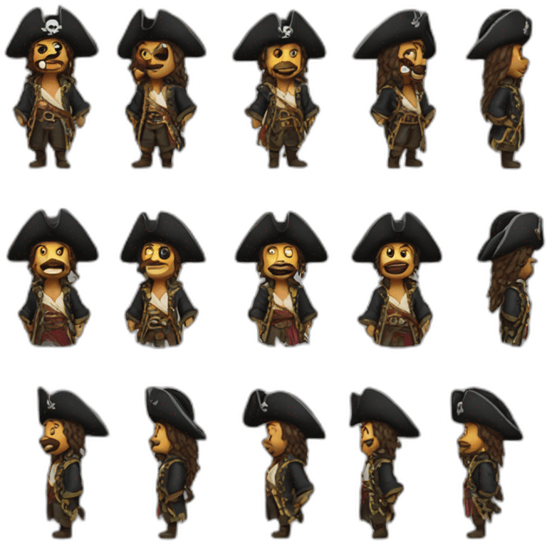 pirate in different moods emoji