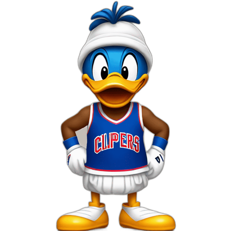 donald duck wearing clippers jerssey emoji