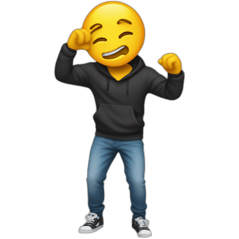 personne qui fait un dab emoji