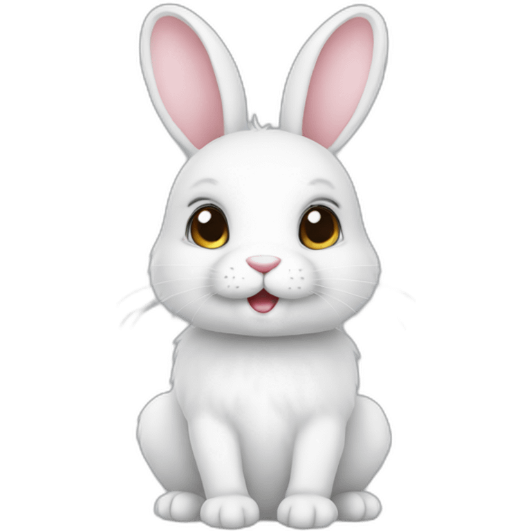 cute bunny white emoji