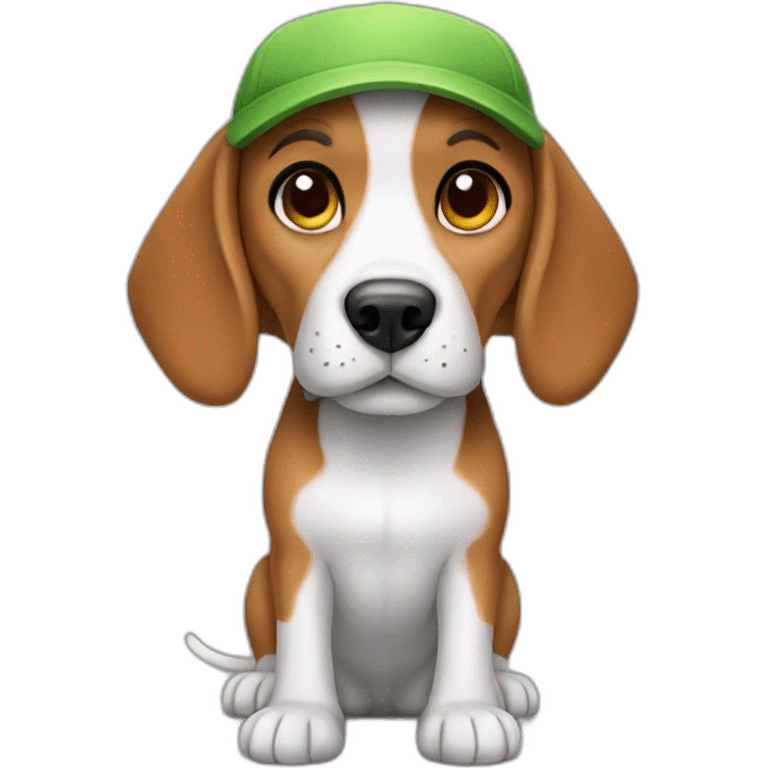 Beagle con gorra emoji