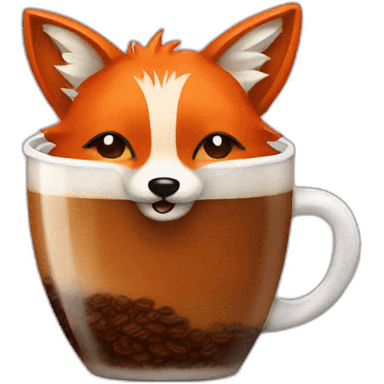 fox drink coffe emoji