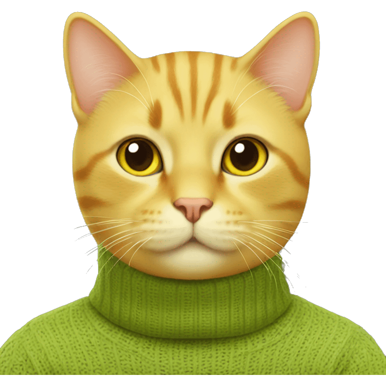 Yellow cat in turtle neck emoji