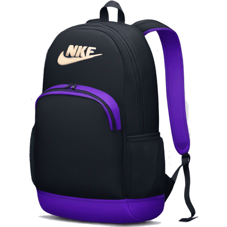 Nike backpack for gym black and purple emoji