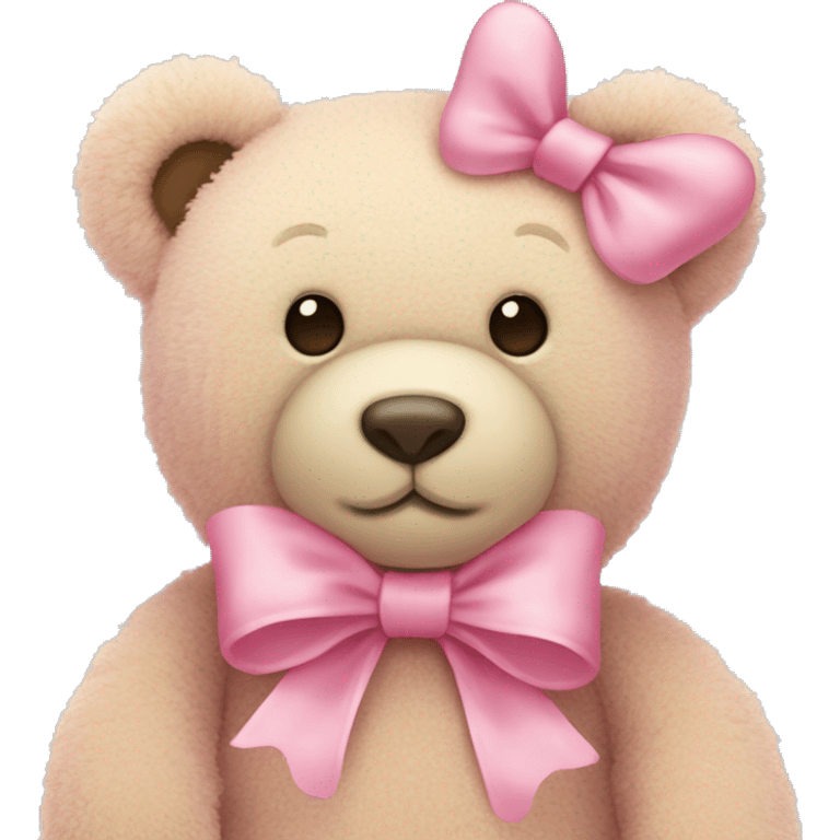 Jellycat bear with a pink bow emoji