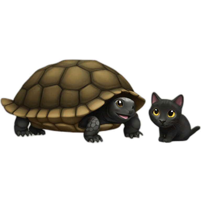 tortoise black cat emoji