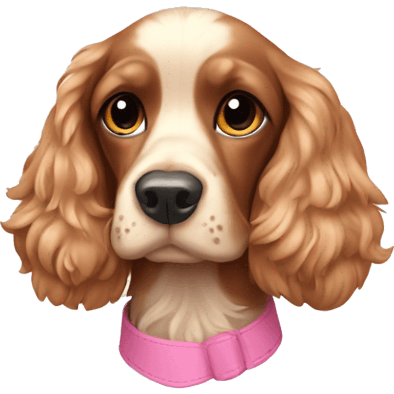 Cocker spaniel with pink Colmar emoji