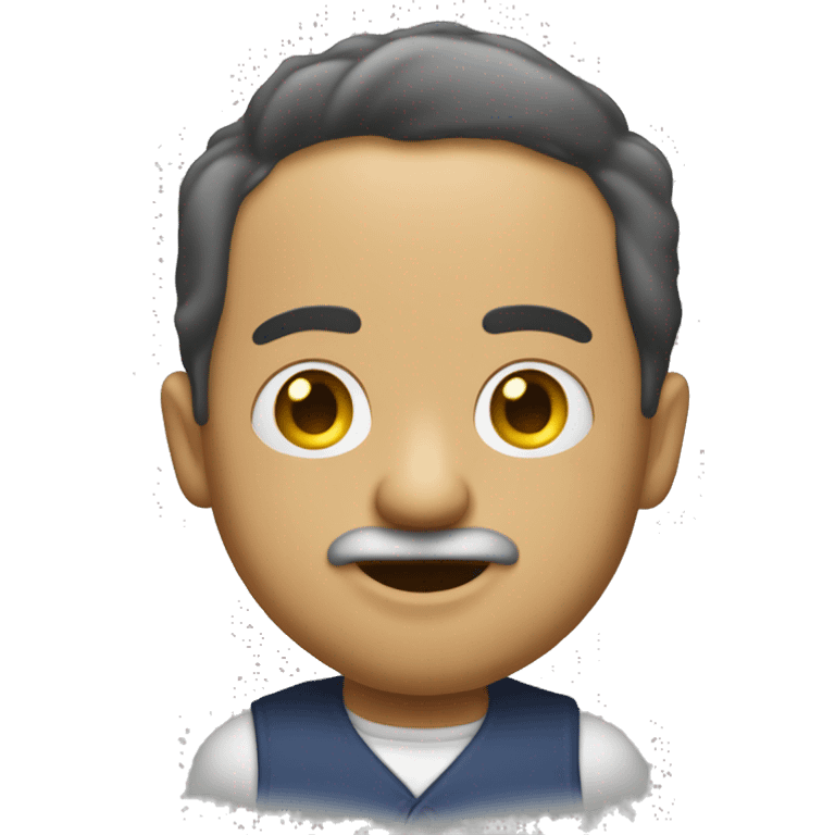 UN EMOJI REDONDO CON OJOS PUESTO UN CHALECO Y CON UN SILVATO EN LA BOCA emoji