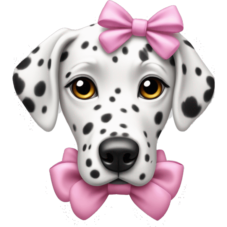 Dalmatian dog with pink bow emoji