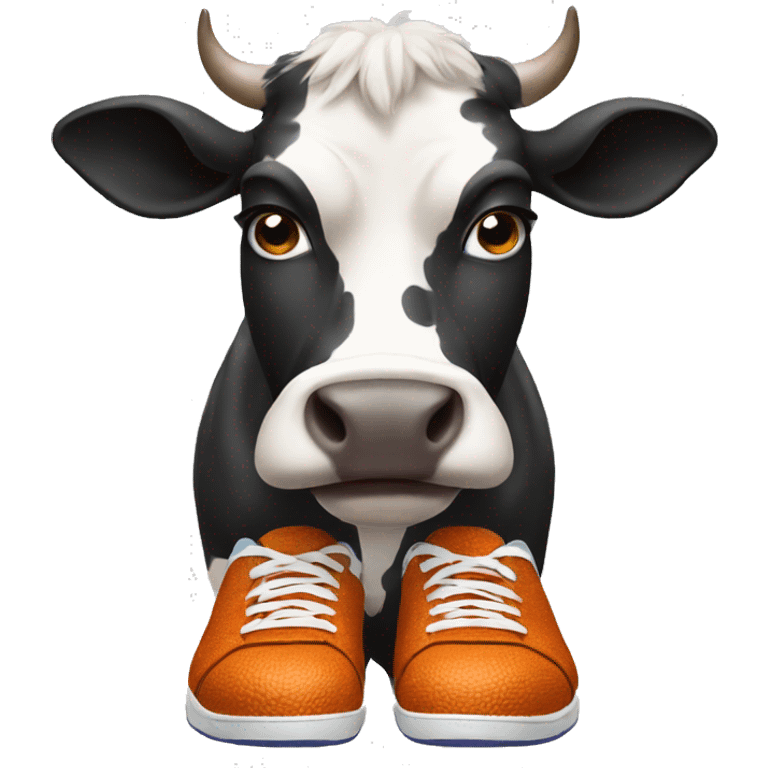 Cow wearing basketball shoes emoji