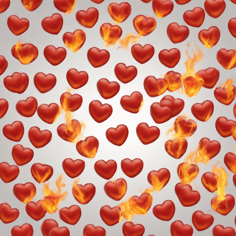 Heart with fireballs  emoji