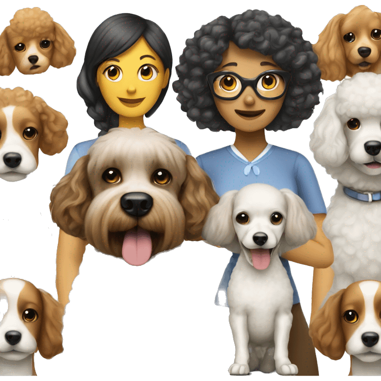 dog poodle and women emoji