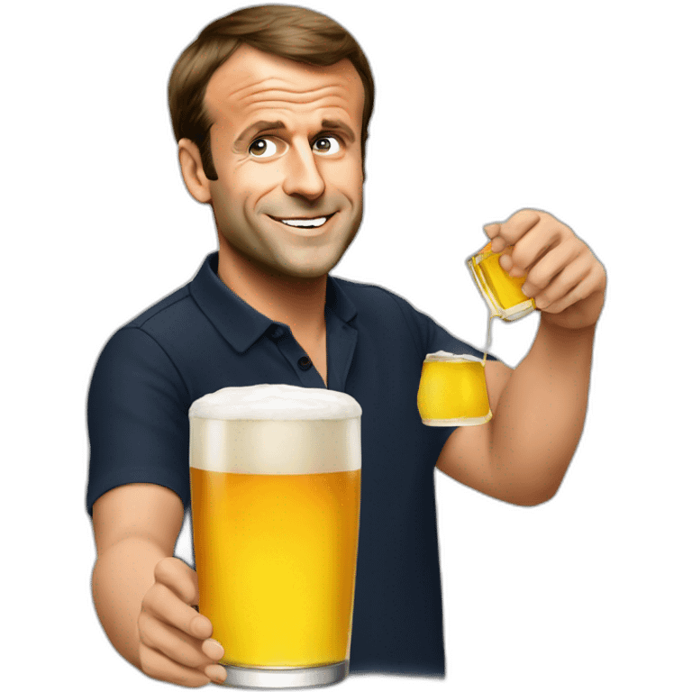 Emmanuel Macron drink beer emoji