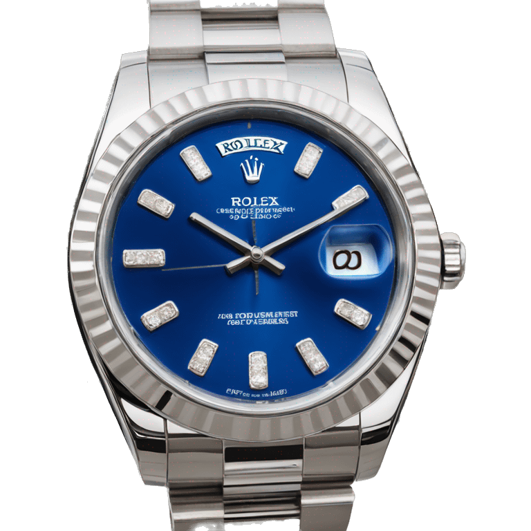 Rolex white Gold  Blue  Date just  emoji