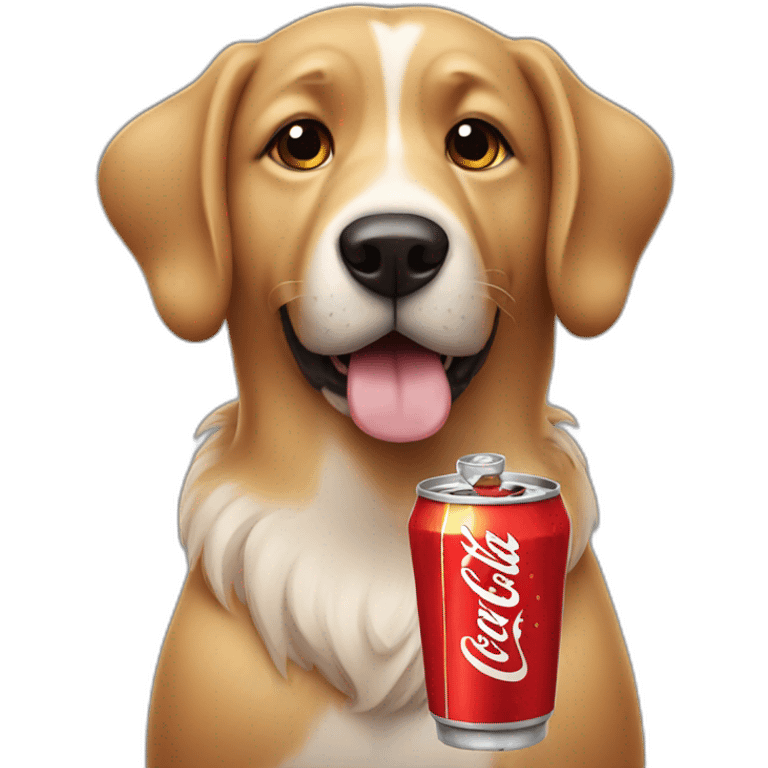 Dog drinking cola emoji