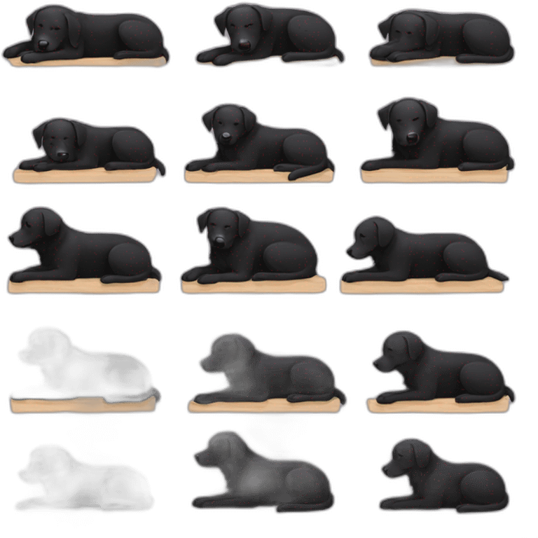 black dog sleeping on back emoji