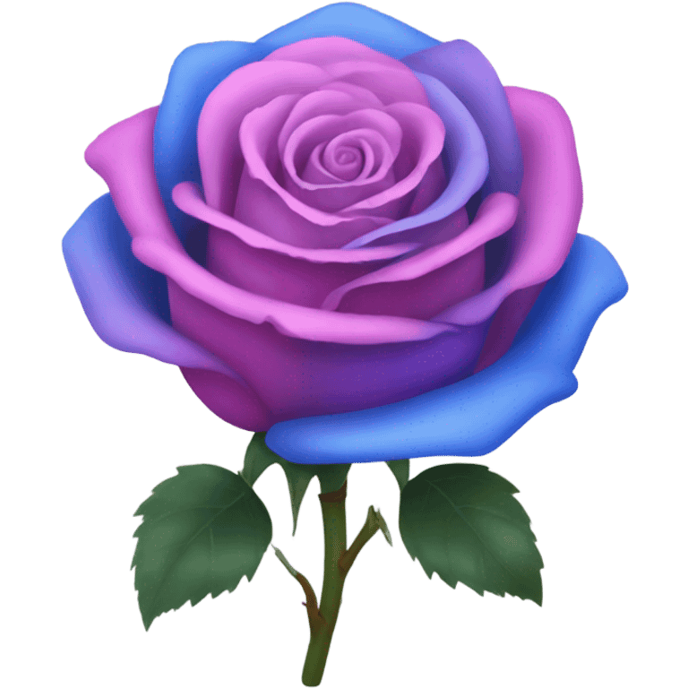 pink purple and blue rose emoji