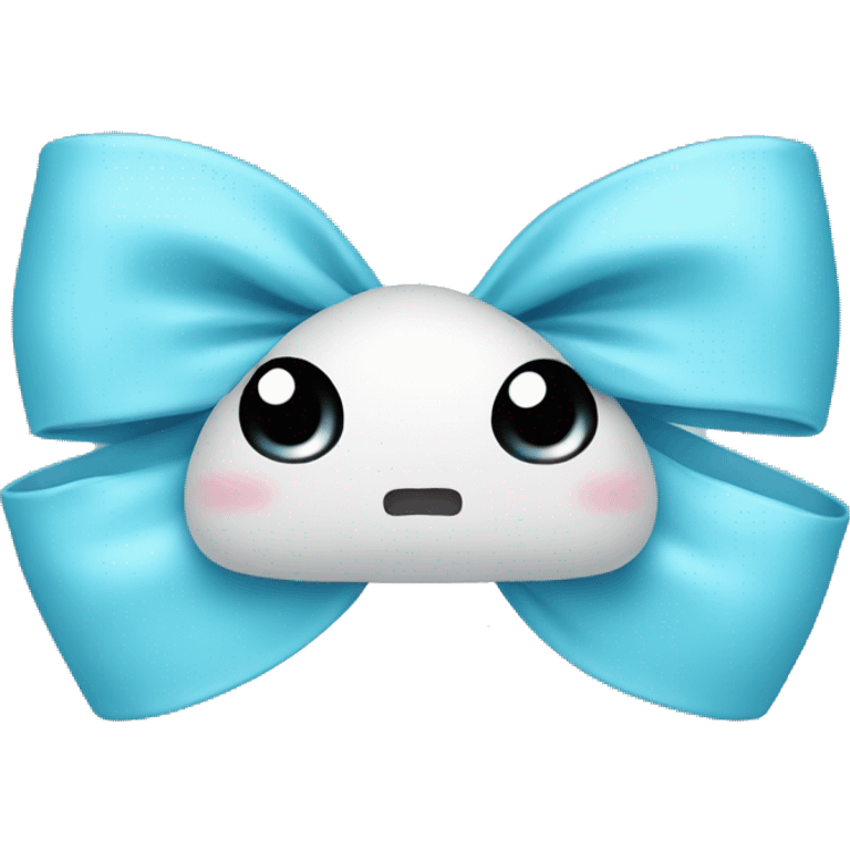 Cute bow with soft blue colour emoji