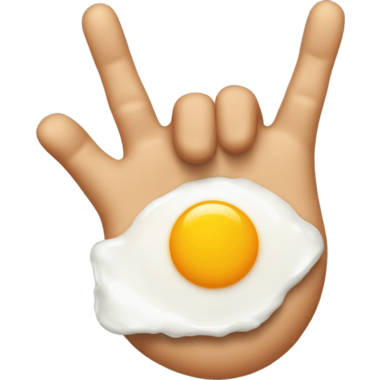 Fried egg with its hands in the air  emoji