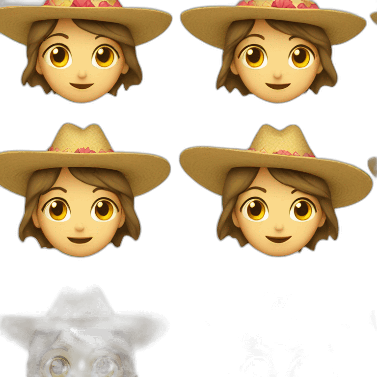 niña con sombrero de sapito emoji