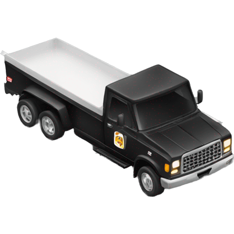 Black truck racing on highway emoji