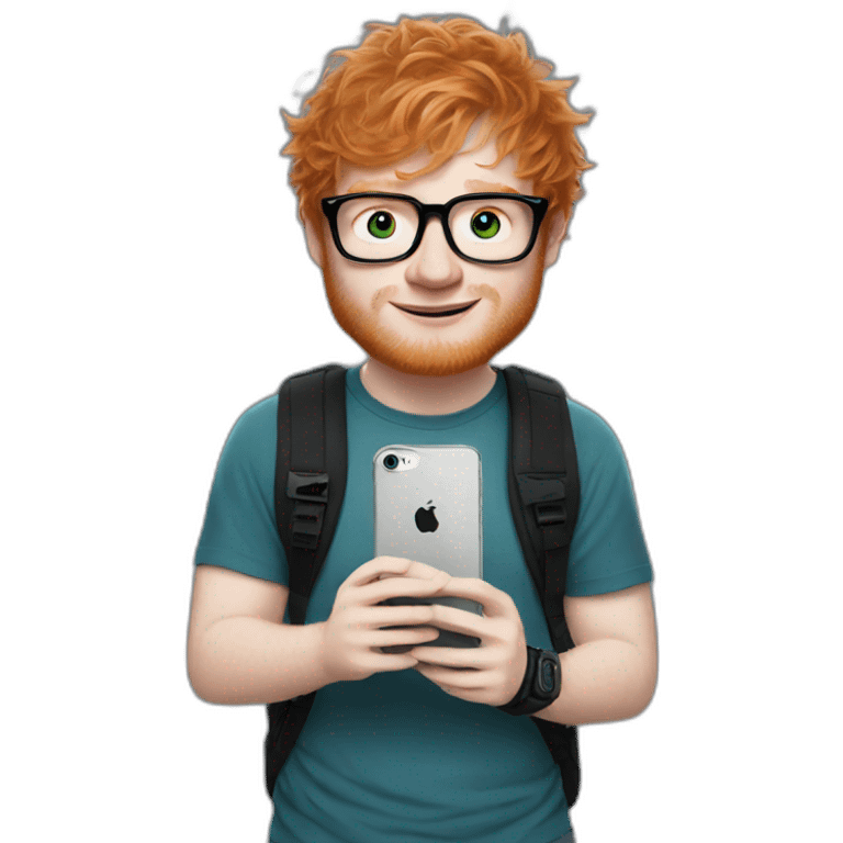 ed sheeran holding an iphone emoji