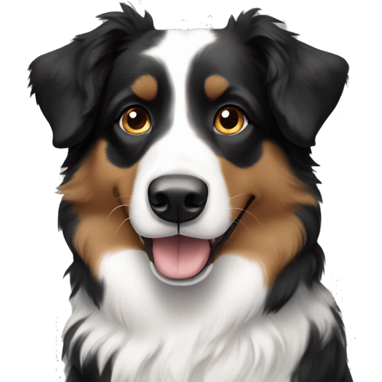 Create a black, tan and white Australian shepherd with white paws emoji