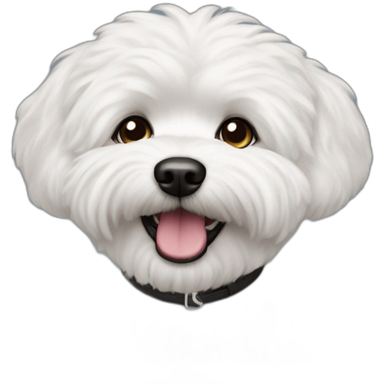 Black-bichon-havanais-white-mouth emoji