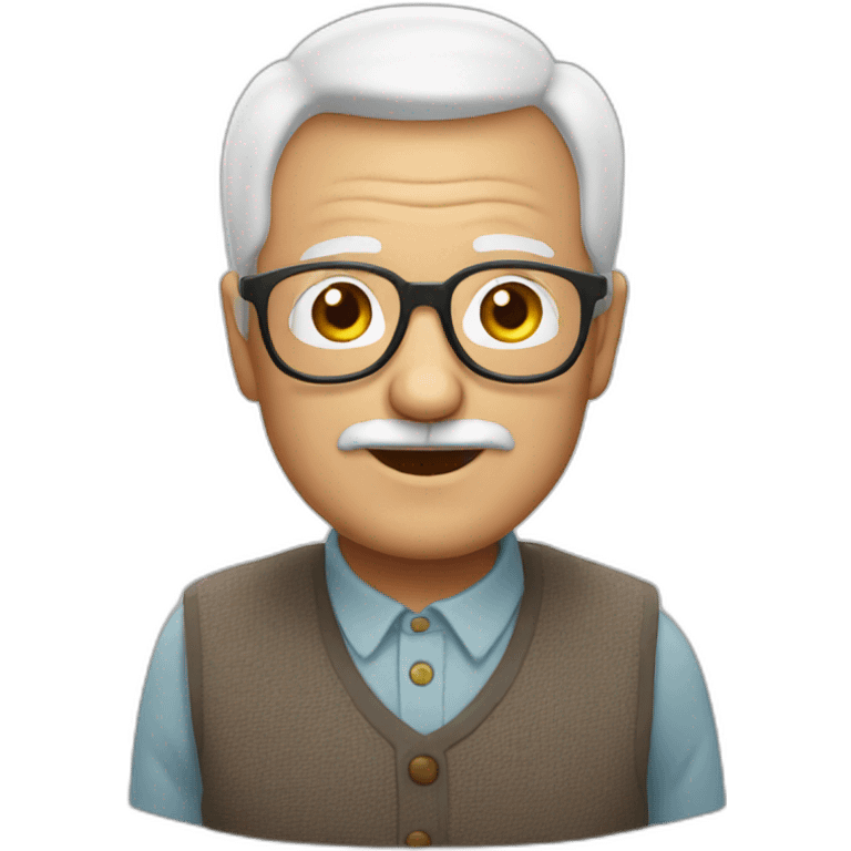 grandpa white glasses emoji