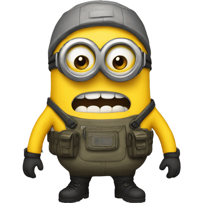 A minion in survival clothing emoji