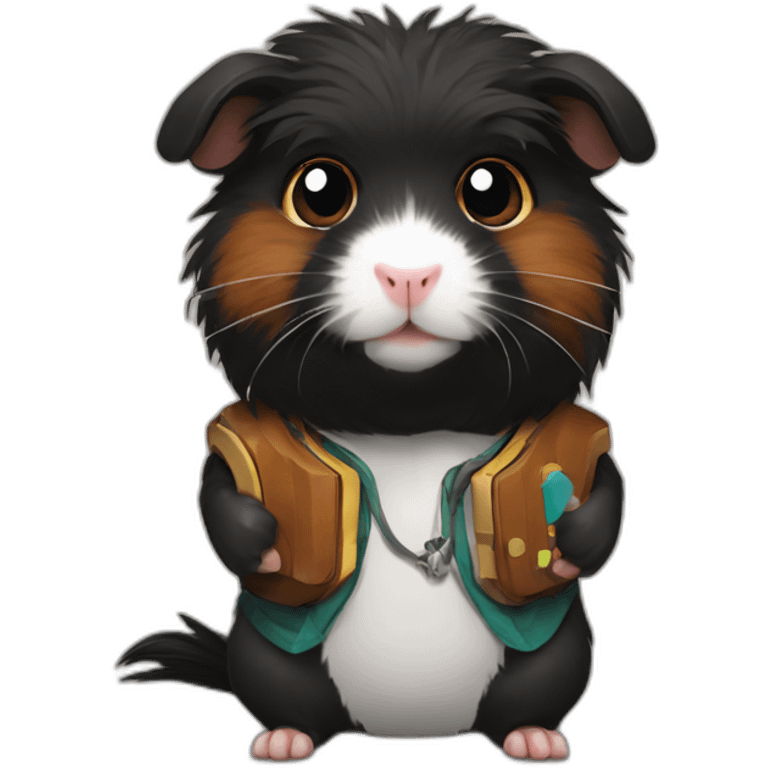 Black abyssinian guinea pig gamer emoji