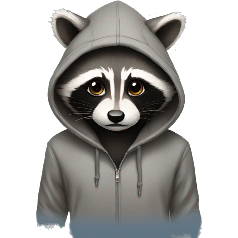 Raccon wearing hoodie emoji