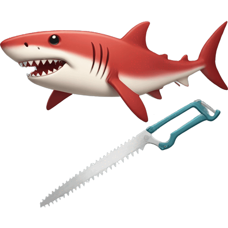 Red Shark with a saw mouth emoji