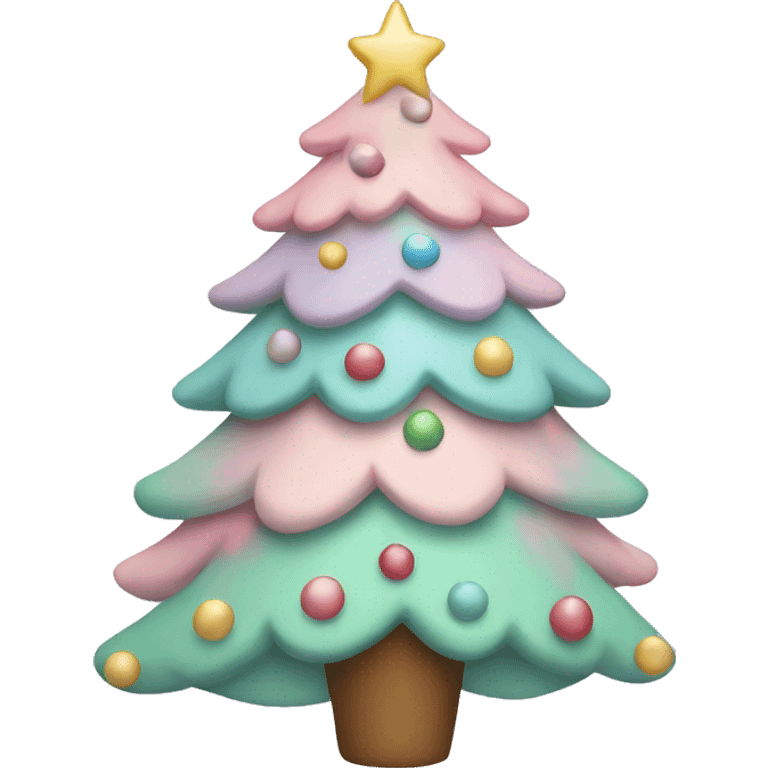 Pastel Christmas tree emoji