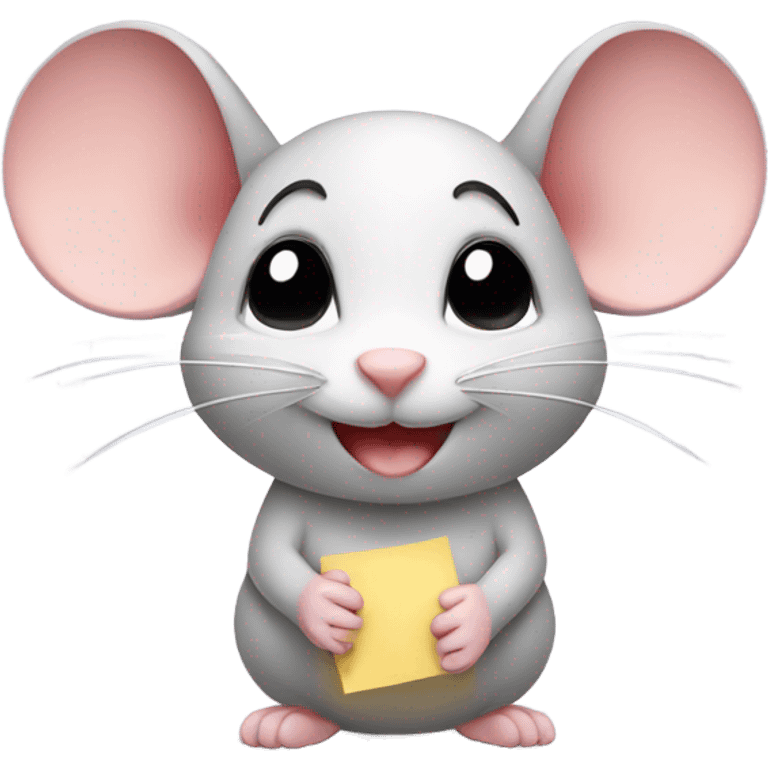 A cute mouse wishing a good morning  emoji