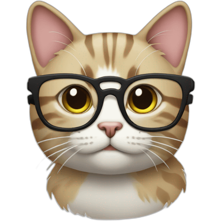 Cat with glasses and computer  emoji