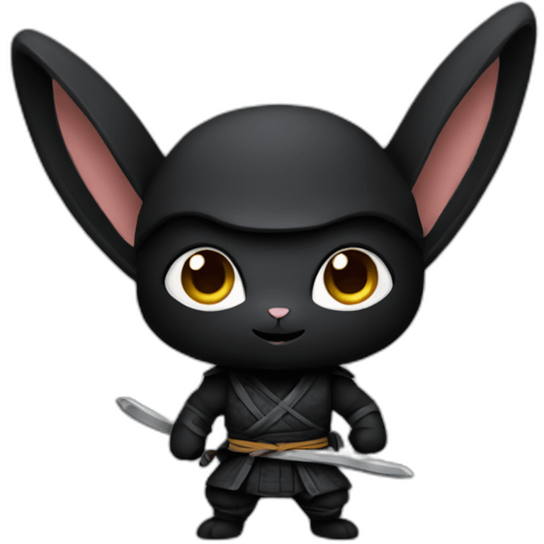 Ninja black bunny emoji