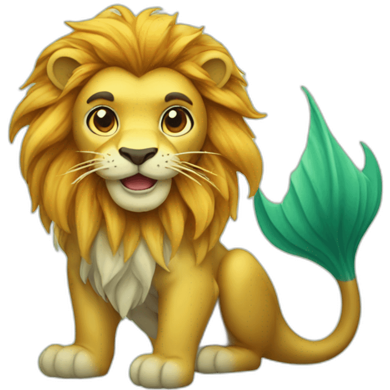 Singapore lion with mermaid tail emoji