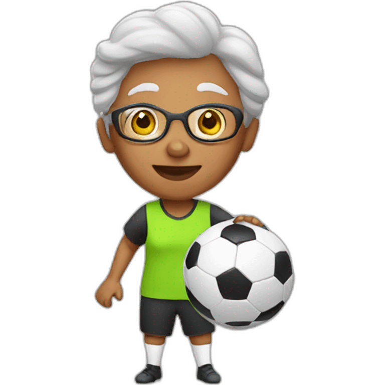 grandma playing soccer  emoji