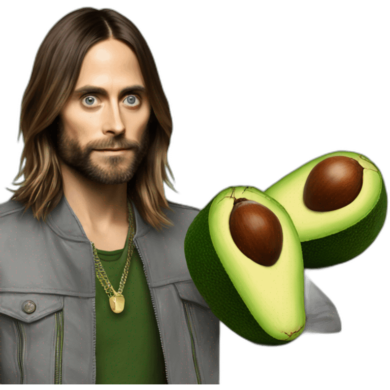 Jared Leto with an avocado emoji