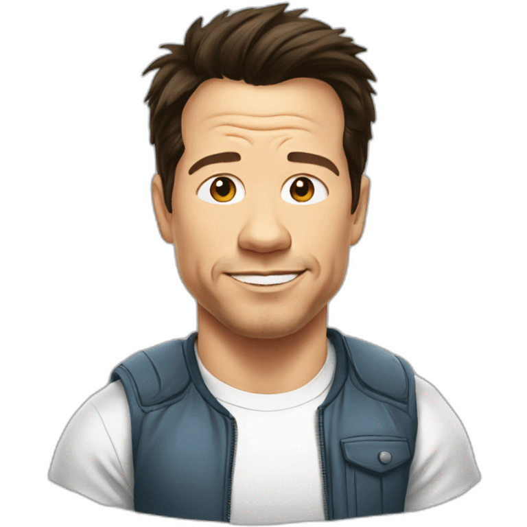 mark wahlberg cartoon wearing tee emoji