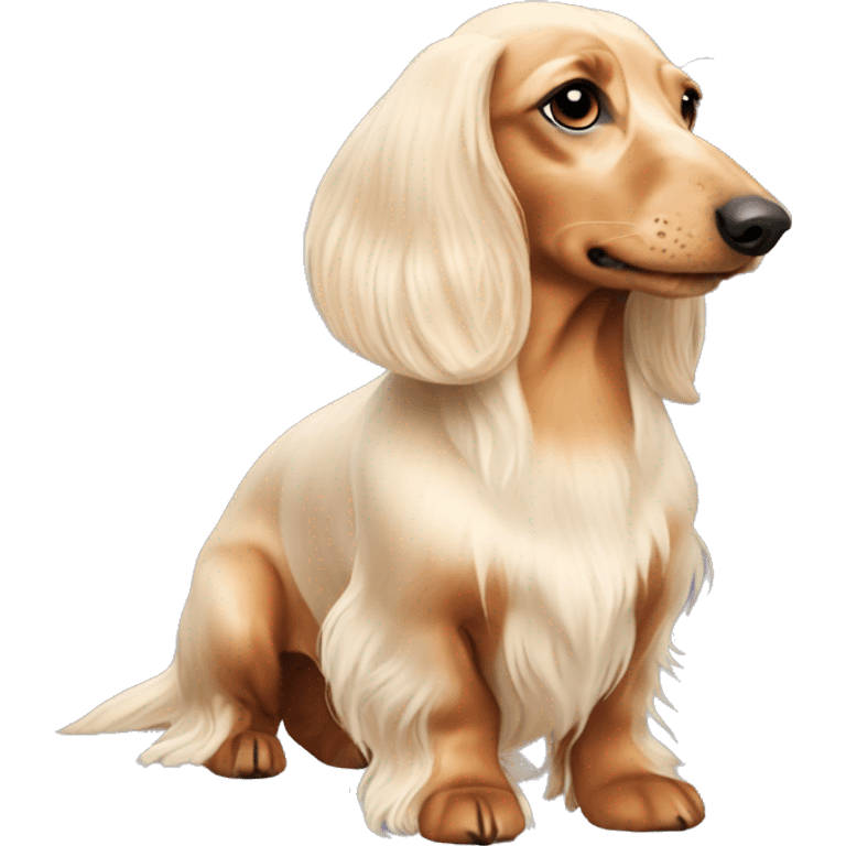 Cream Dachshund long haired side  emoji