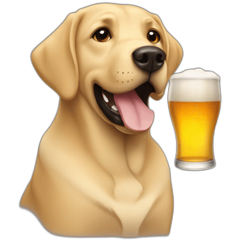 labrador drinking beer emoji