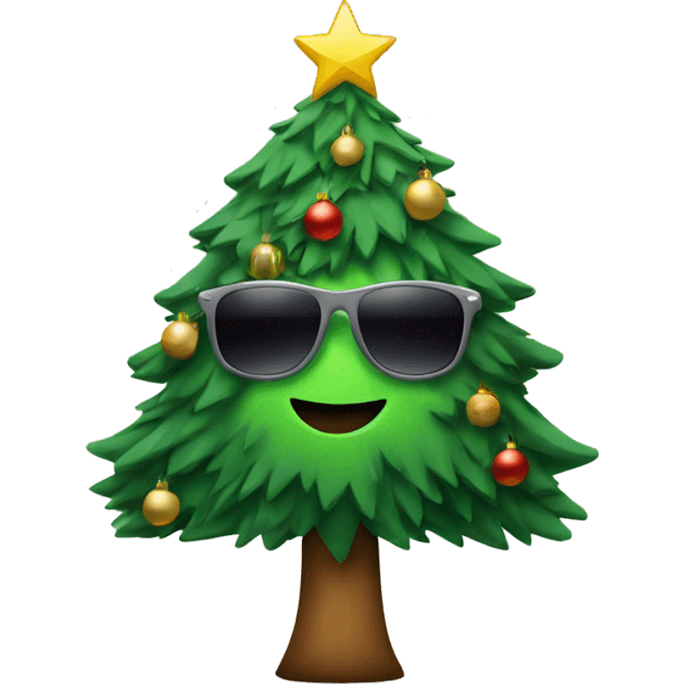 Christmas tree with sunglasses  emoji