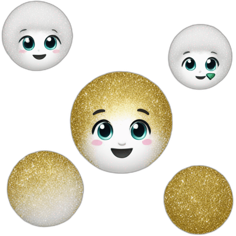 coração branco com glitter emoji