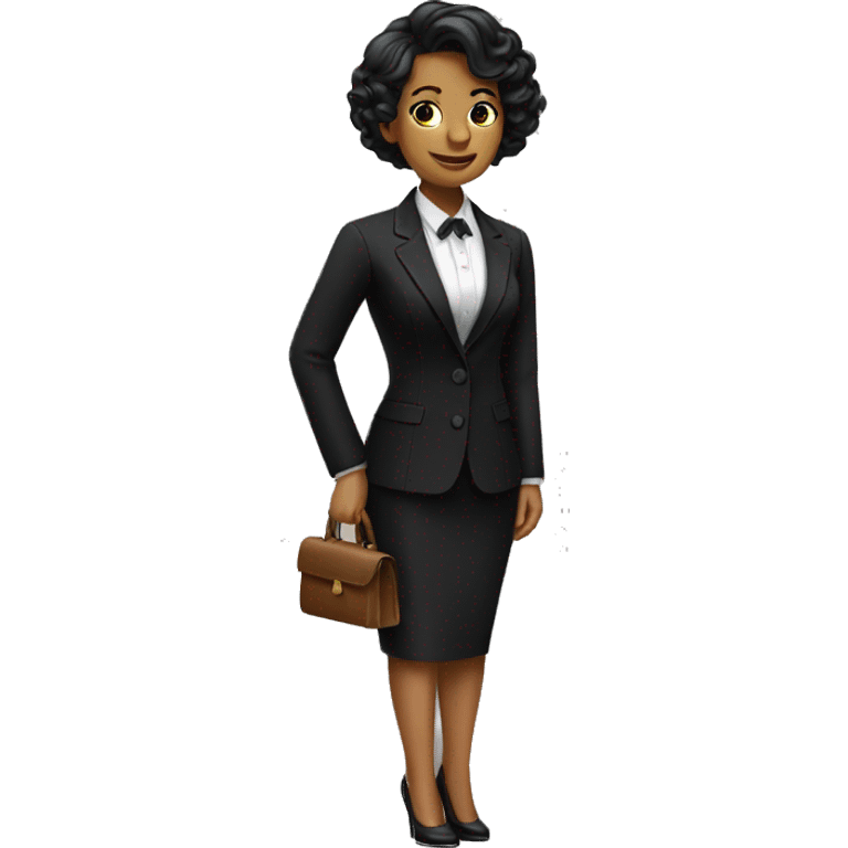 dapper women in black suit emoji