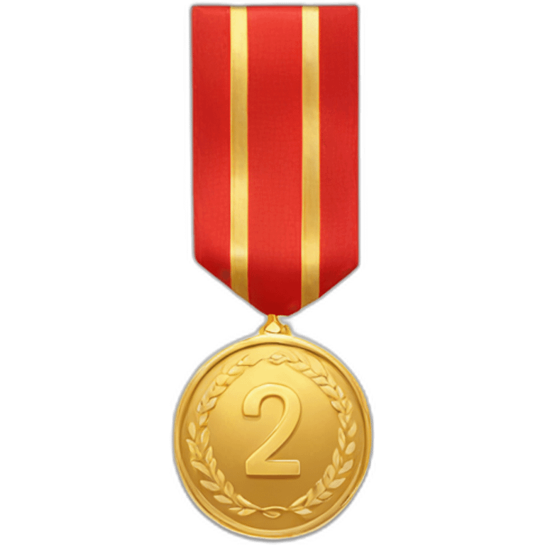 gold medal red ribbon emoji